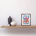 thumbnail image 2 of Jewish Star Of David Bright Multicoloured Folk Art Watercolour Painting Artwork Framed Print Wall Art 9X7 Inch, 2 of 5