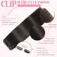 thumbnail image 3 of Extensiones de cabello humano real Gampacy con clip, 60 cm, color marrón oscuro, 3 of 8