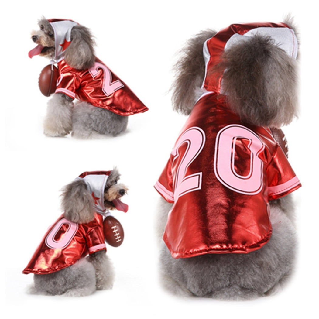 Halloween Pet Costume Number Football Decor Pet Apparel Dog Clothes with  Hat 