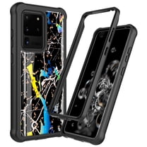 Samsung Galaxy S20 Ultra Case, KAESAR Hybrid Bling Glitter Sparkle Black Marble Graphic Fashion Cute Colorful Silicone Skin Cover Armor Case for Samsung Galaxy S20 Ultra