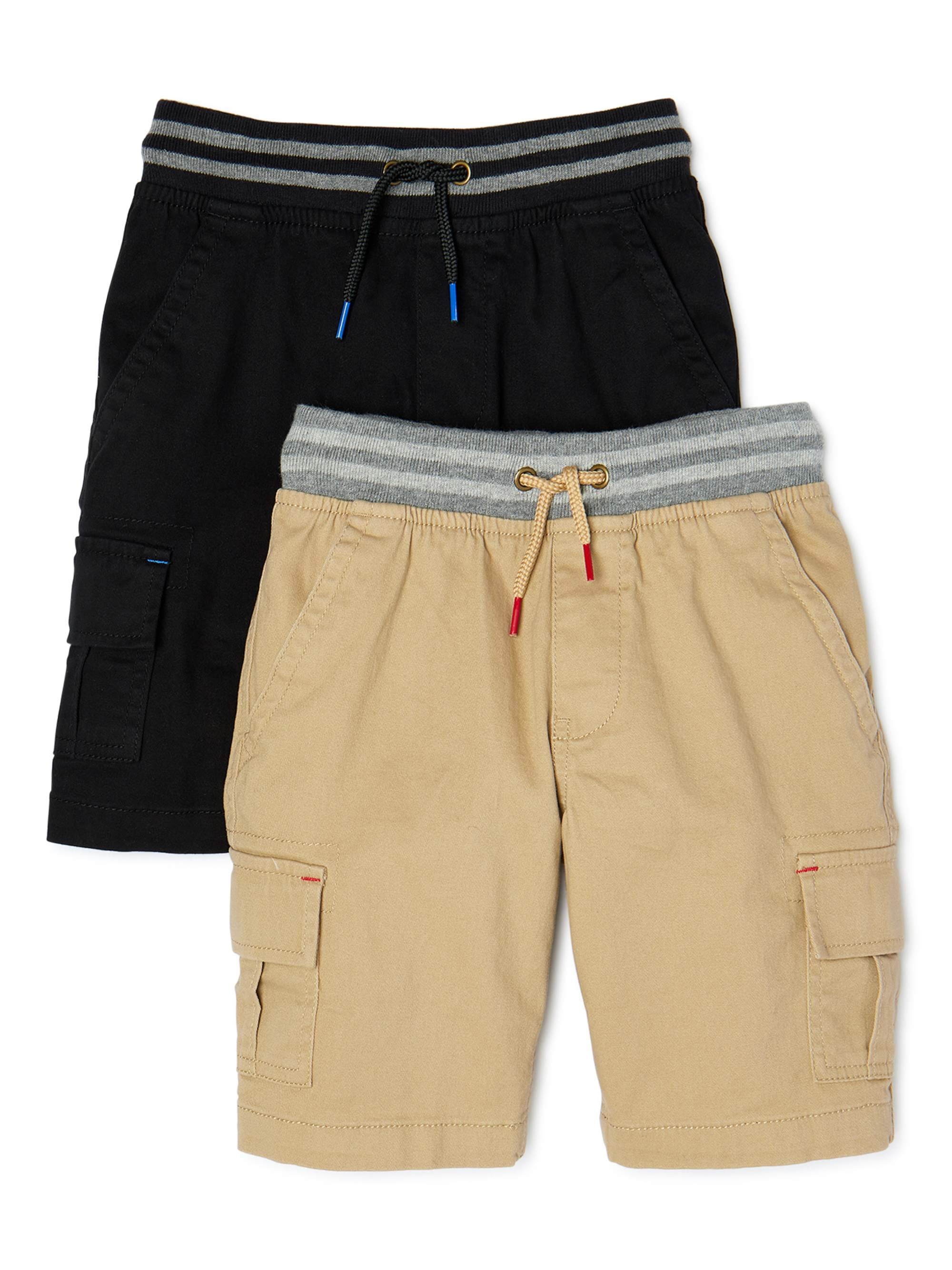Wonder Nation Boys Cargo Shorts, 2Pack, Sizes 418 & Husky