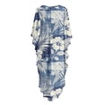 thumbnail image 5 of Xoenoiee Tropical Hibiscus Palm Leaves Print Kaftan Dresses for Women Plus Size Summer Bathing Suit Cover up V Neck Batwing Dress Loose fit Moroccan Caftan Mumu Dresses, 5 of 7