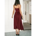 thumbnail image 2 of Cupshe Women's Red Satin Twist & Keyhole Pleated Maxi Dress, Size S-XL, 2 of 5