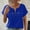Blue, variant on Women Summer Tops Dressy Womens Tshirts Cotton V Neck Womens Blouses Button up Short Sleeve Blouse order history