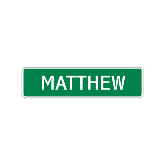 Matthew Boys Letter Printed Label Indoor Outdoor Children Name Wall Plaque Decoration Aluminum Sign 4"x13.5"