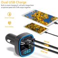 thumbnail image 3 of Reproductor de MP3 con transmisor FM Bluetooth para coche 5.0 Receptor USB dual U Disk TF Tarjeta cargador para interior, 3 of 5