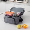 thumbnail image 4 of Bolsa de almuerzo aislada para mujeres / hombres - Lonchera reutilizable para la oficina, picnic, senderismo - Bolsa de almuerzo con doble compartimento Bolsa térmica, 4 of 5