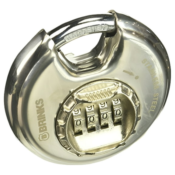BRINKS 173-80051 Stainless Steel Resettable Combination Discus Padlock, 80 mm