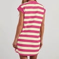 thumbnail image 5 of Dresses for Women Striped Summer Dresses 2024 Crewneck Cap Sleeve Color Block Casual A Line Tshirt Dress with Pockets, 5 of 7