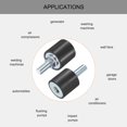 thumbnail image 4 of 6 Pack M8x23mm Thread Studs Rubber Shock 25x25mm Male Female 6 Pack M8 Lock Nuts, 4 of 6