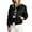Black, variant on Women's Stand Collar Zip Up Fashion Design Jacket Casual O-neck Collar Slim Fit Outerwear