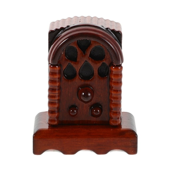 COOPHYA Vintage Dollhouse Radio Model Light Brown Wooden Indoor Play For Collectors 1Set