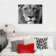 thumbnail image 5 of Acheng  Black and White Wild Animal Canvas Wall Art Tiger Lion Cheetah with Blue Eyes Picture Print Wildlife Artwork Printing Wall Decor  20x16in, 5 of 6