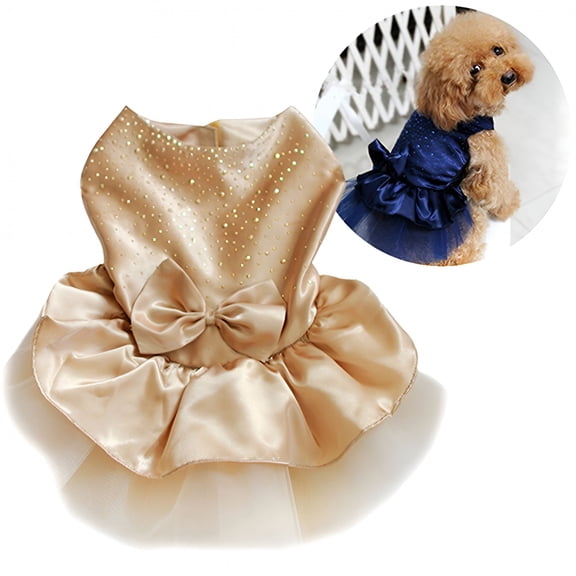 GASTROPOD Pet Dog Puppy Bow Gauze Tutu Dress Skirt Cat Sequin Princess Clothes Dark Red XS