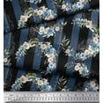 thumbnail image 2 of Soimoi Black Cotton Duck Fabric Stripe & Half Wreath Rose Floral Fabric Prints By Yard 42 Inch Wide, 2 of 3