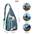 thumbnail image 3 of Vintage Highland Cow Print Sling Backpack – Cute Farmhouse Floral Cow Crossbody Bag for Women & Men, Lightweight Hiking Daypack, 3 of 4