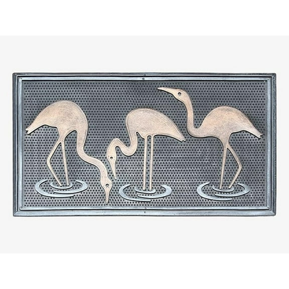 A1HC Rubber Pin Doormat with Flamingo Design, 18x30", Non-Slip Heavy Duty for Entryways