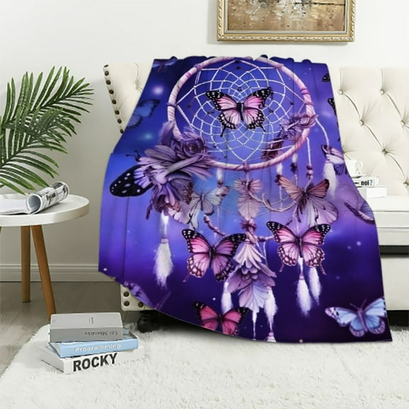 ARISTURING Dream Catcher Butterfly Throw Blanket Soft Lightweight Blanket for Couch Sofa Adults Gift