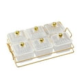 thumbnail image 2 of AMLESO Creative Divided Serving Dishes with Lid Food Storage Box Dried Fruit Plate Nuts Clear 6 Grids, 2 of 8