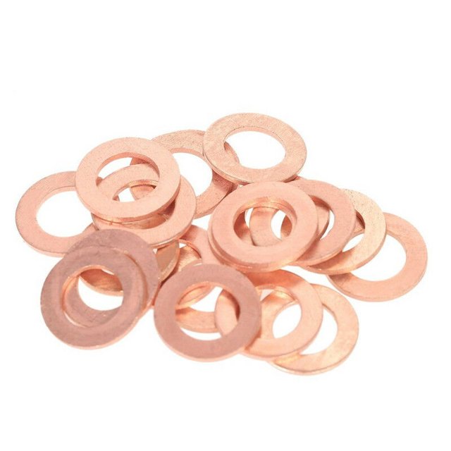 Juego surtido de arandelas de cobre de 280 Uds., arandela plana de latón, surtido de anillos de sellado M5 M6 M8 M10 ShuxiuWang 8390613676900