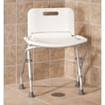 thumbnail image 4 of Folding Bath Seat with Back Support, Portable Shower Bench, White, 4 of 6