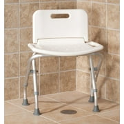 Folding Bath Seat with Back Support, Portable Shower Bench, White
