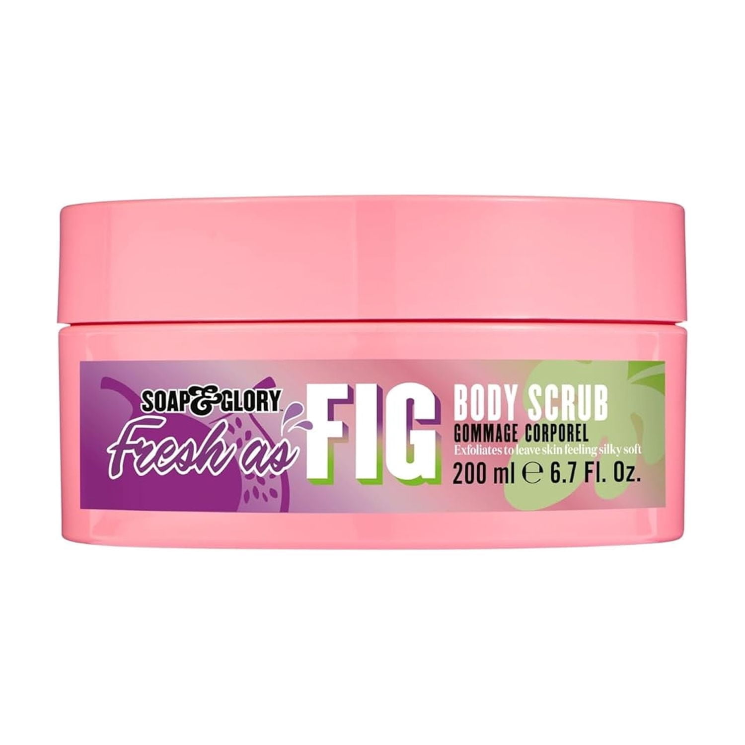 Soap & Glory Limited Edition Fresh As Fig Vegan Body Scrub, Plump Fig & Sparkling Lemon Blossom, 200 mL / 6.7 fl oz