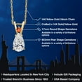 thumbnail image 2 of Gem Stone King 14K Yellow Gold DEF Lab Grown Diamond and Orange Sapphire Pendant Necklace for Women | 0.75 Cttw | Gemstone April Birthstone | Pear Shape 8X5MM | With 18 inch Chain, 2 of 6