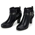 thumbnail image 4 of Pennysue Women's Black Short Boots Thin Chunky Heel Zipper Ankle Booties Size 8.5, 4 of 5