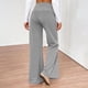 thumbnail image 5 of Amzcrzy Pantalones Palazzo Mujer Anchos Cintura Alta Cómodos Holgados Elegantes Casuales Verano Playa Ligeros Sin Costura Delantera Suaves Elásticos Con Bolsillos Tallas S-2XL Gris, 5 of 7