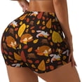 thumbnail image 2 of Kdxio Autumn Forest Small Animals Lazy Print Workout Shorts for Women Seamless Soft Smooth Gym Yoga Scrunch Active Shorts, 2 of 5