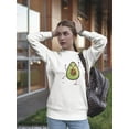 thumbnail image 2 of Shiny Avocado Cartoon Sweatshirt Women -Image by Shutterstock, Female Small, 2 of 4