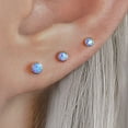 thumbnail image 4 of Multiple Sizes Purple Opal Bezeled Flatback Stud Earrings, 4 of 5