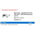 thumbnail image 2 of Water Pump - Compatible with 1995 - 1998, 2001 - 2002 Chevy Camaro 3.8L V6 1996 1997, 2 of 2
