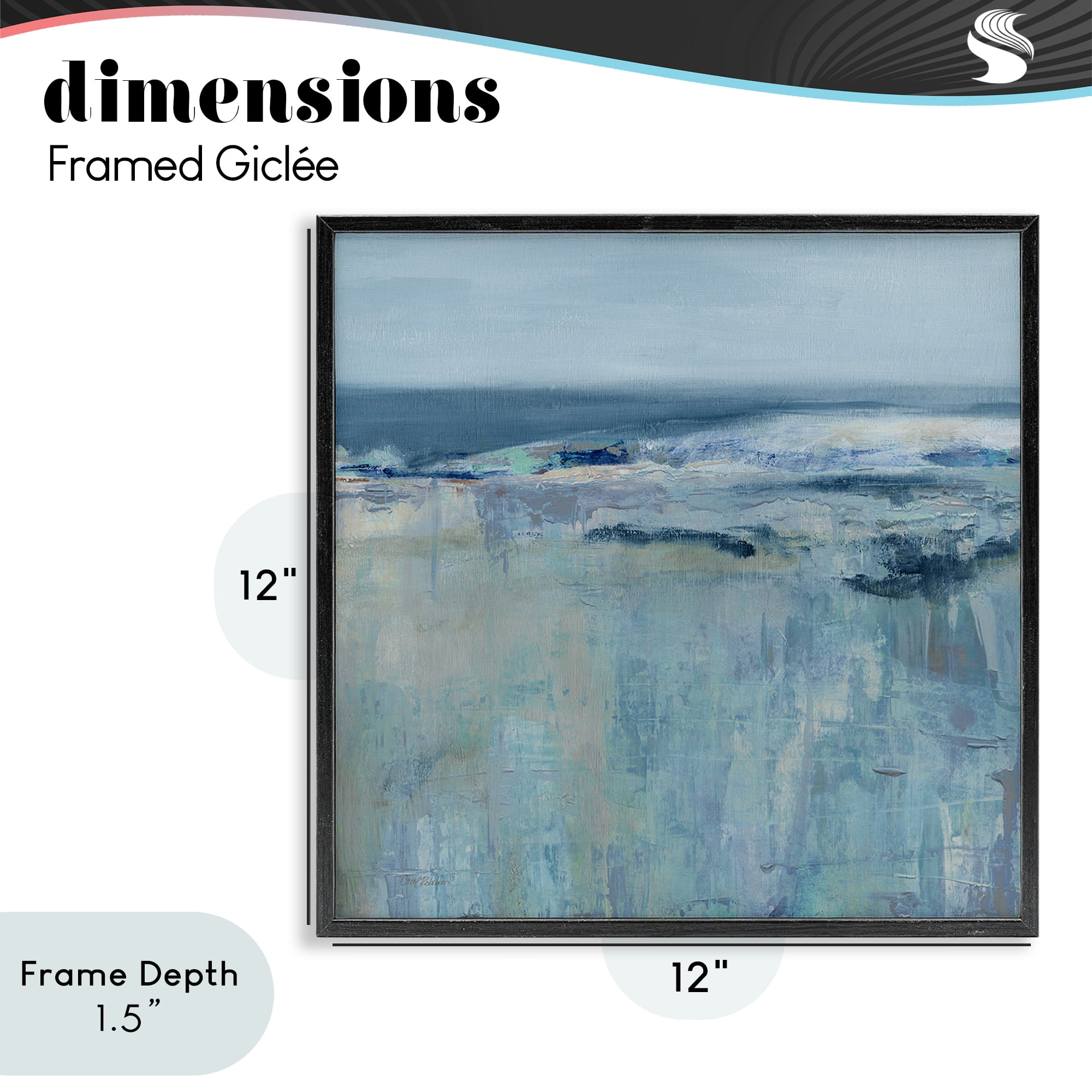 Stupell Industries Serene Abstract Pastel Seascape Black Framed Giclee Art, design by Carol Robinson