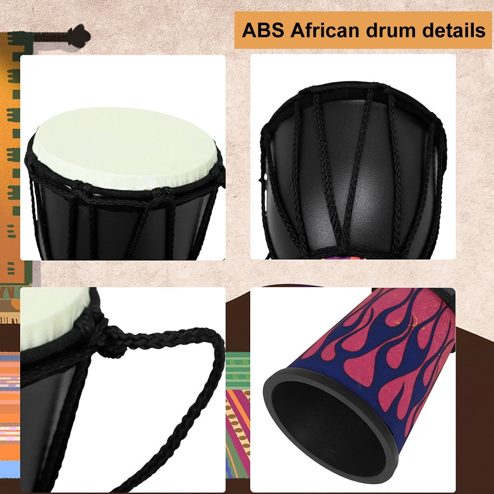 BLEEUS 4 In African Drum Djembe Drum Professional Drum For Parties (Blue Flame) Musical Instruments Supplies (Blue Flame)