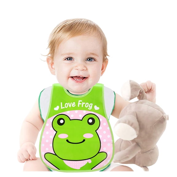 Baby Bibs for Eating Cartoon Sleeveless Feeding Apron Toddler Boys Gilrs Waterproof Bibs B