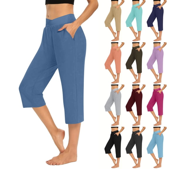 High Waist Yoga Leggings for Women Lightweight Cropped Lounge Pants Comfortable Casual Wear