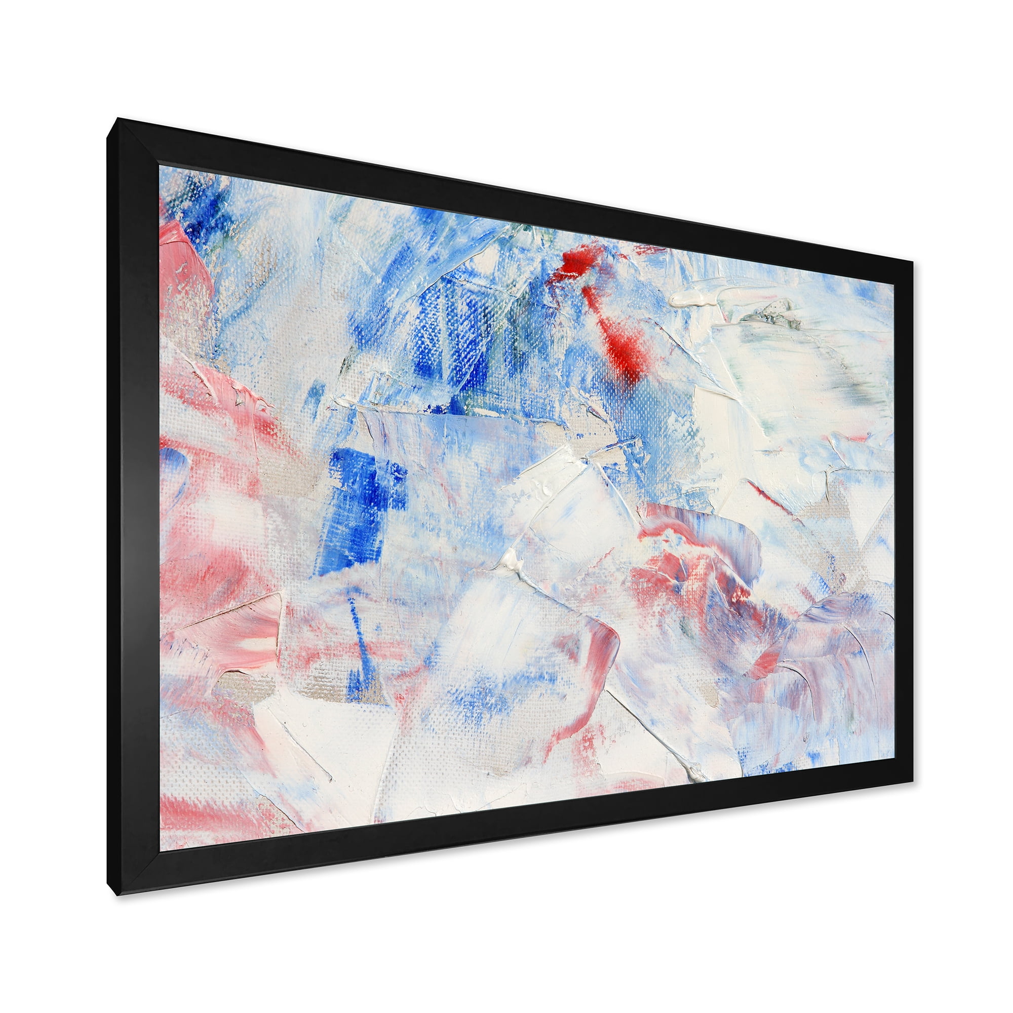 Designart 'Abstract Blue Composition' Modern Framed Art Print