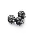 thumbnail image 2 of PAMTIER Unisex Stainless Steel Vintage Gothic Biker Flower Pattern Carved Ghost Devil Skull Head Pendant Punk Hip Hop Necklace Silver No Chain, 2 of 6