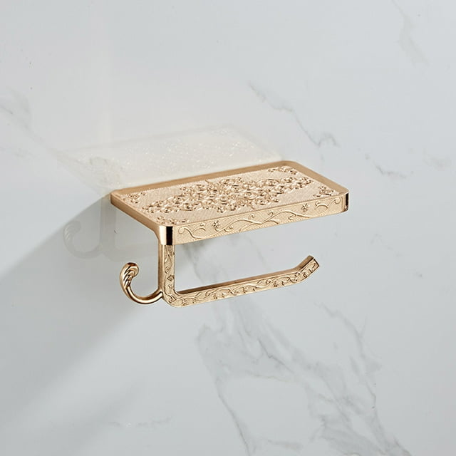 Candle/Cell Phone/Tissue/Roll Paper/Towel Holder Towel Hook With Storage Board For Bathroom/ Kitchen Elegent Hand Hook Towel Ring Holes Towel Rack Wall Mounted With Shelf And Hook Disposable Hand