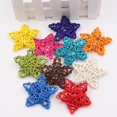 10Pcs Christmas Decoration Wooden Rattan Ball Round Heart Love Star