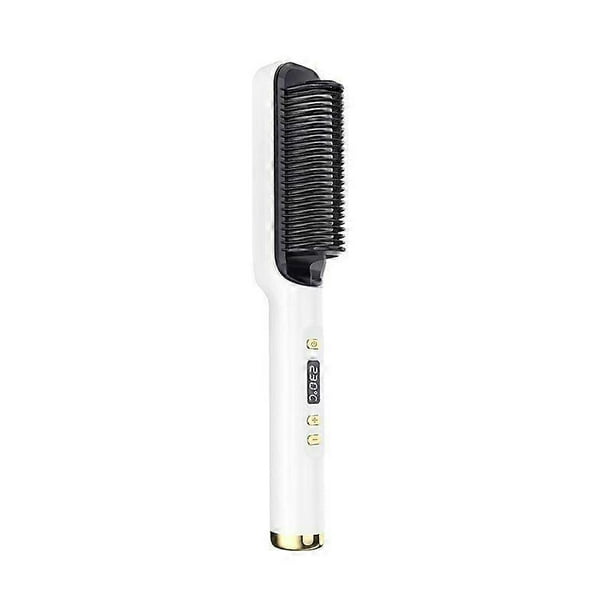35W Ceramic Electric Hair Straightener Brush - Multi-Functional Hot Comb for Effortless Straightening & Curling, Wet & Dry Use, Anti-Frizz, with Advan