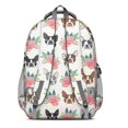 thumbnail image 3 of Boston Terrier Dog and Flower Florals Backpack for School,Cute School Bag,Schoolbag with Adjustable Shoulder Straps & Padded Back,16.9 Inch, 3 of 5