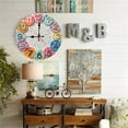 thumbnail image 4 of Colorful Round Wall Clock with Unique Numbers Design 10-Inch Silent Wooden Wall Clock, Battery Operated (AA Batteries Not Included), Artistic Home Decor, 4 of 7