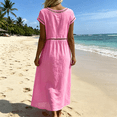 thumbnail image 6 of Cmfcve Women's Summer Dresses Casual Cotton Gauze Dresses Short Sleeve Loose Fit Eyelet Dress, 6 of 8