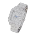 thumbnail image 2 of Women's Baguette Cut Iced Out Watch with Bling'ed Out Tennis Bracelet and Necklace with Matching Diamond Crystal Earing (L0513LA Trim SLV - 20"), 2 of 8