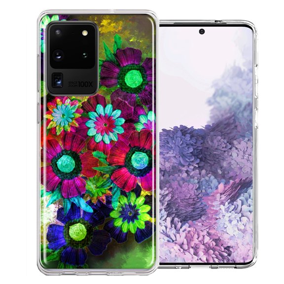 MUNDAZE For Samsung Galaxy S20 Ultra Colorful Daisies Design Double Layer Phone Case Cover