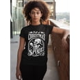 thumbnail image 3 of Full of Christmas Spirit Funny Skeleton Holiday Season Shirt for Women Womens Tshirt, M, Black, 3 of 6