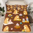 thumbnail image 2 of Homewish Cartoon Brown Capibara Bed Sheets, Yummy Hamburger Cake King Sheets, Teens Kids Boys Girls Sheet Set, Ultra Soft Bedroom Decor, 4-Piece, 2 of 7